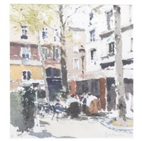 Lot 278 - John Yardley, Montmartre Cafe, signed,...