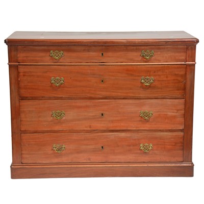 Lot 435 - French mahogany and hardwood chest of drawers