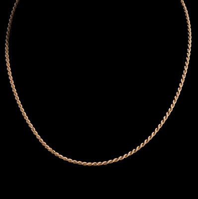 Lot 337 - A 9 carat yellow gold chain link necklace.