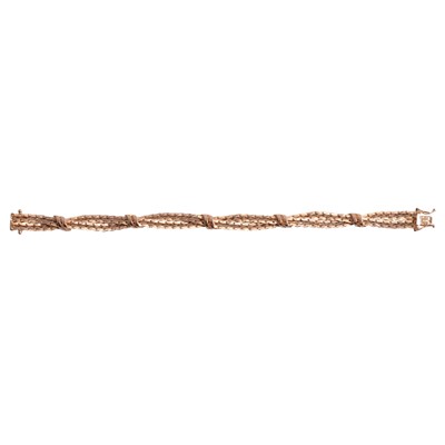 Lot 308 - A 9 carat yellow gold bracelet.