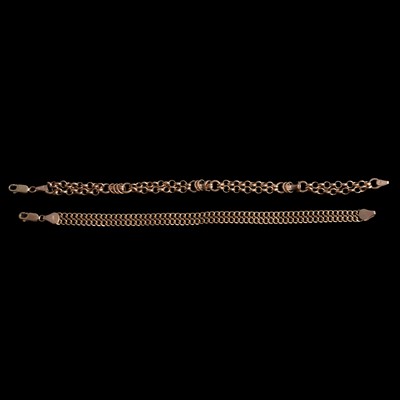 Lot 313 - Two 9 carat yellow gold bracelets.