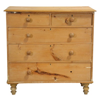 Lot 444 - Stripped pine chest of drawers