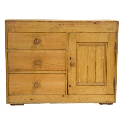 Lot 449 - Reclaimed pine Lincolnshire type dresser and a cupboard
