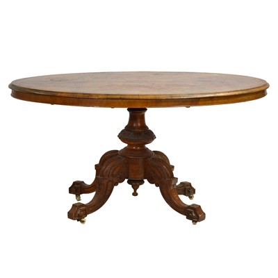 Lot 519 - Victorian figured walnut loo table