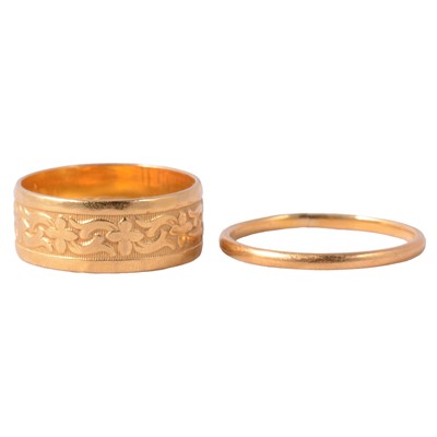 Lot 170 - Two 22 carat yellow gold wedding bands.