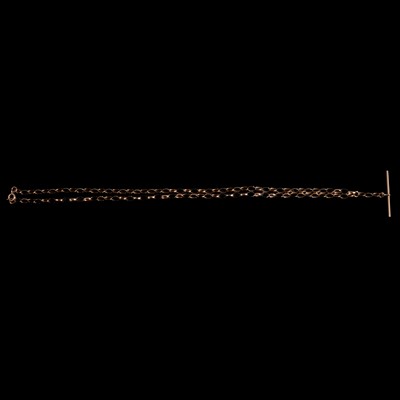 Lot 499 - A 9 carat yellow gold double Albert watch chain.
