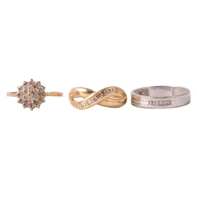 Lot 134 - Three diamond rings.