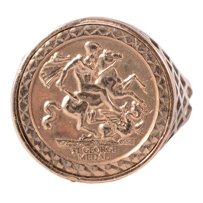 Lot 216 - A St George Medal ring.