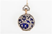 Lot 219 - Le Coultre - A lady's open face enamel fob...