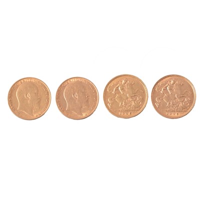 Lot 317 - Two Gold Half Sovereign Coins, Edward VII 1905.