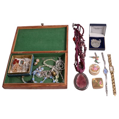 Lot 471 - A collection of costume jewellery, wristwatches, and compacts.