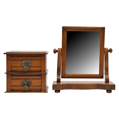 Lot 522 - Late Victorian mahogany toilet mirror and trinket drawers