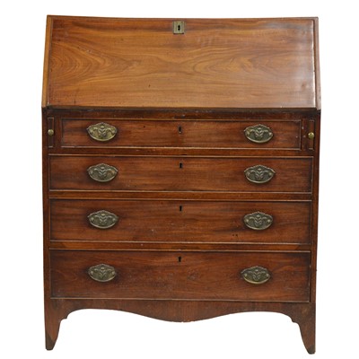 Lot 391 - George III mahogany bureau