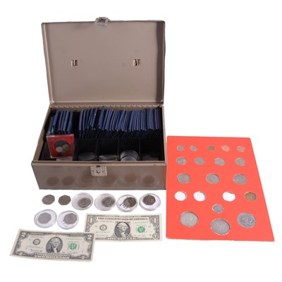 Lot 242 - Collection of British and overseas coins, some silver content.