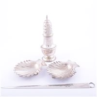 Lot 106 - Edwardian silver meat skewer, Walker & Hall,...