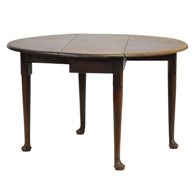 Lot 395 - George III mahogany pad foot drop-leaf table