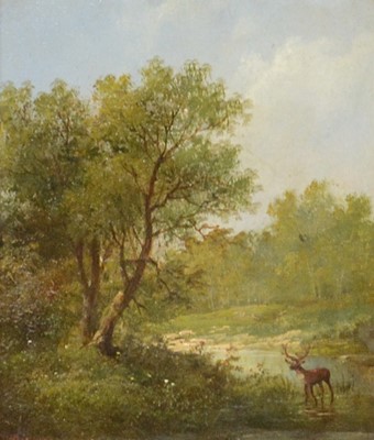 Lot 296 - Frederick Charles Robertshaw, Stag by a stream