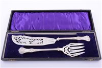 Lot 108 - Victorian silver fish knife and fork, John...