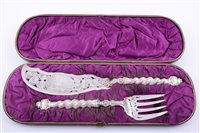 Lot 109 - Pair of Victorian silver fish servers, Francis...