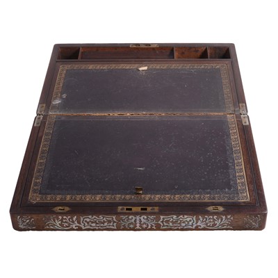Lot 148 - Victorian mother of pearl inlaid rosewood writing box