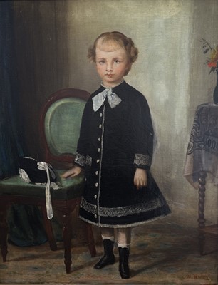 Lot 308A - W Hahn, Portrait of a young child.