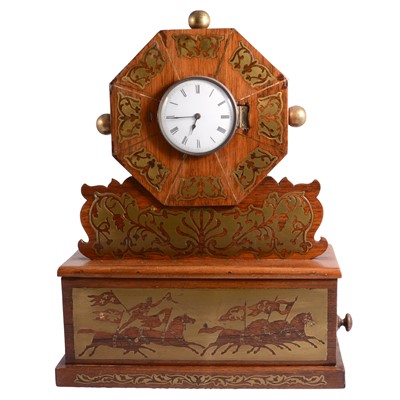 Lot 107 - William IV rosewood and brass inlaid mantel clock