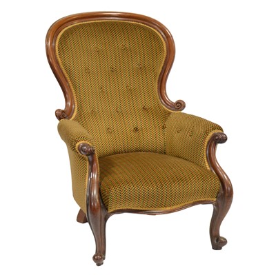 Lot 536 - Victorian mahogany framed easy chair
