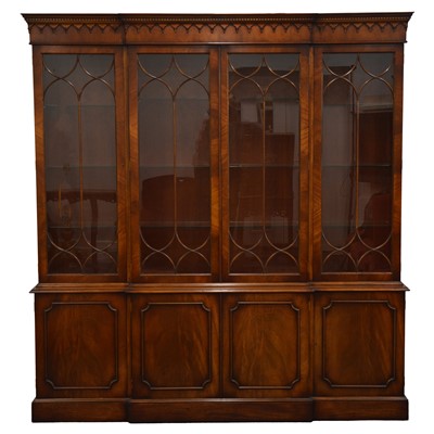 Lot 417 - George III style mahogany display cabinet, modern