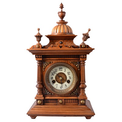 Lot 99 - German walnut mantel clock
