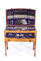 Lot 118 - Extensive twelve place canteen of silver...