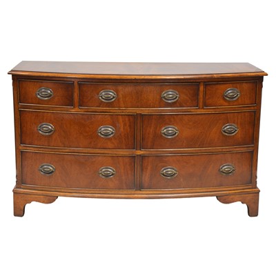 Lot 325 - Reproduction mahogany bow-front chest of drawers and a dressing table