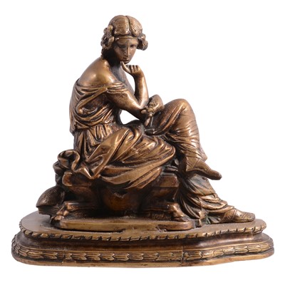 Lot 114 - Modern sculpture of a seated lady in thought