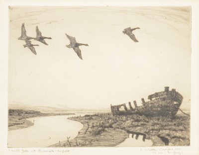 Lot 166 - Denys Watkins-Pitchford, East Coast, two signed etchings.