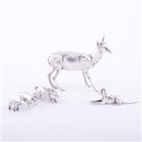 Lot 123 - Cast silver model of a doe, Edward Barnard &...