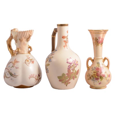 Lot 15 - Royal Worcester, three large blush ivory vessels