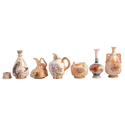 Lot 12 - Royal Worcester, a collection of seven blush ivory vases