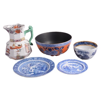 Lot 71 - One box of blue and white transferware and other 19th century ceramics