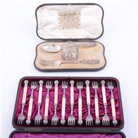 Lot 131 - Late Victorian three-piece silver Christening...