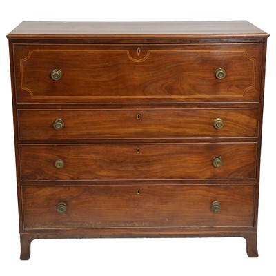 Lot 521 - Victorian mahogany secretaire chest