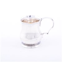 Lot 132 - Small white metal baluster-shape mug, George...