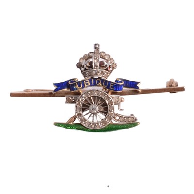 Lot 236 - A Royal Artillery sweetheart brooch.