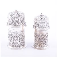 Lot 143 - Victorian silver lighthouse caster, H....