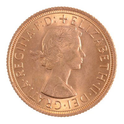 Lot 314 - Gold Full Sovereign Coin, Elizabeth II 1963.
