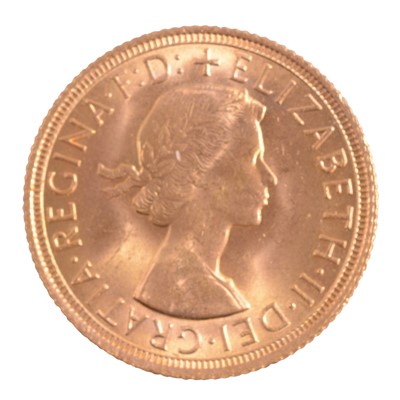 Lot 315 - Gold Full Sovereign Coin, Elizabeth II 1964