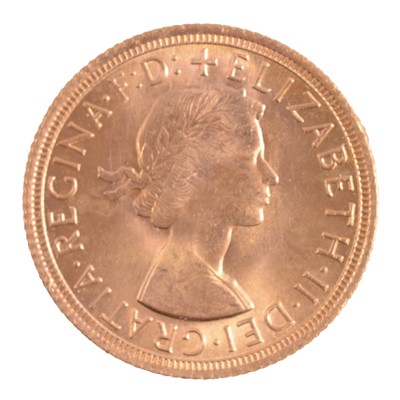 Lot 316 - Gold Full Sovereign Coin, Elizabeth II 1965.