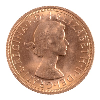 Lot 318 - Gold Full Sovereign Coin, Elizabeth II 1968.