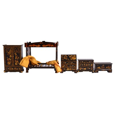 Lot 254 - Collection of doll's house miniature painted furniture, by Judith Dunger, early 1990s