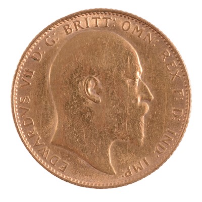 Lot 309 - Gold Full Sovereign Coin, Edward VII 1910.