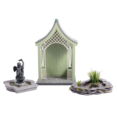 Lot 258A - Large quantity of doll's house miniature garden furniture, landscaping
