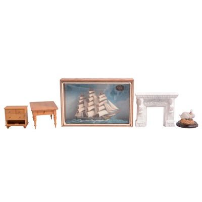 Lot 259 - Three large boxes of doll's house miniature furniture, accessories, and architectural detailing